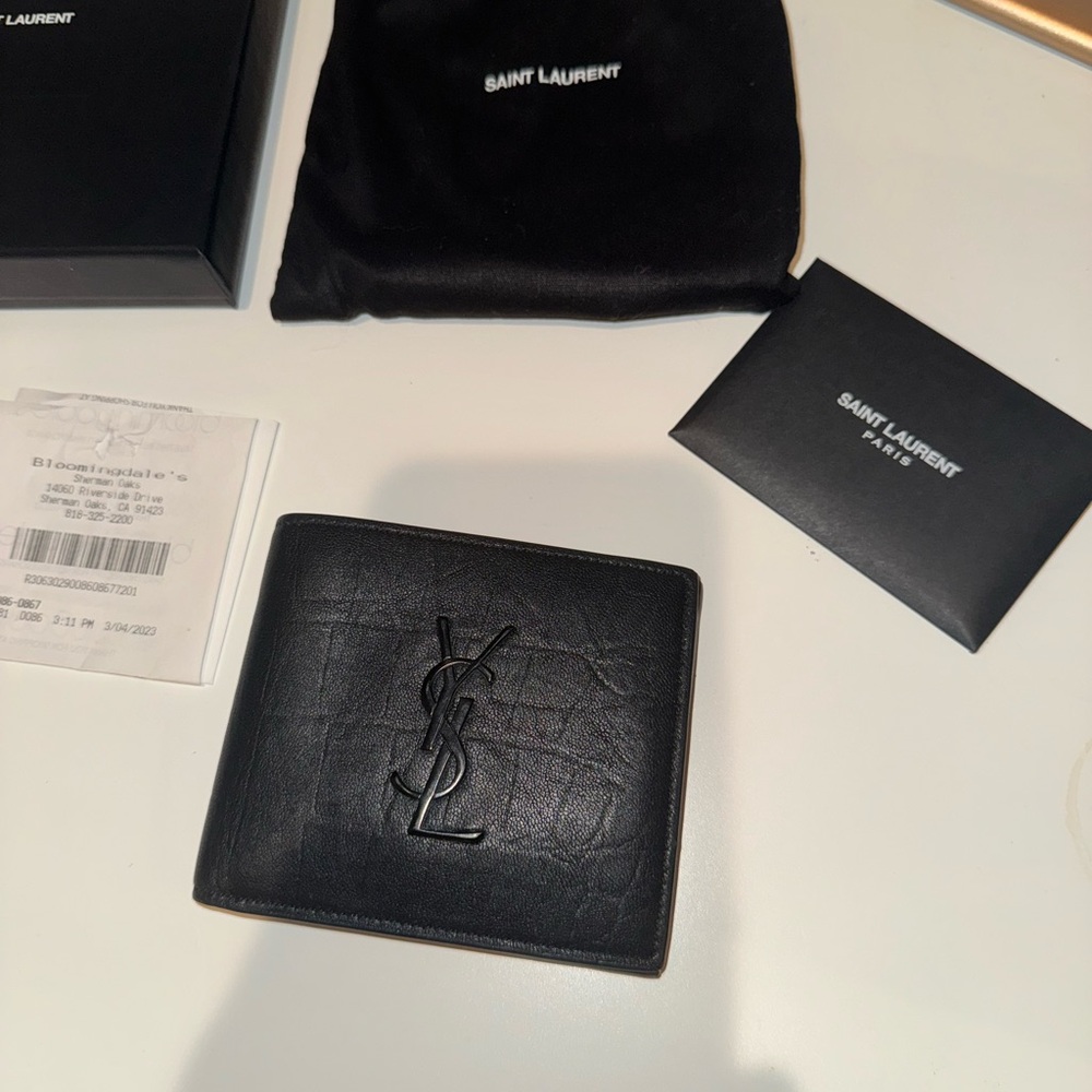 Saint Laurent Black Key Card Holder Leather Accessory